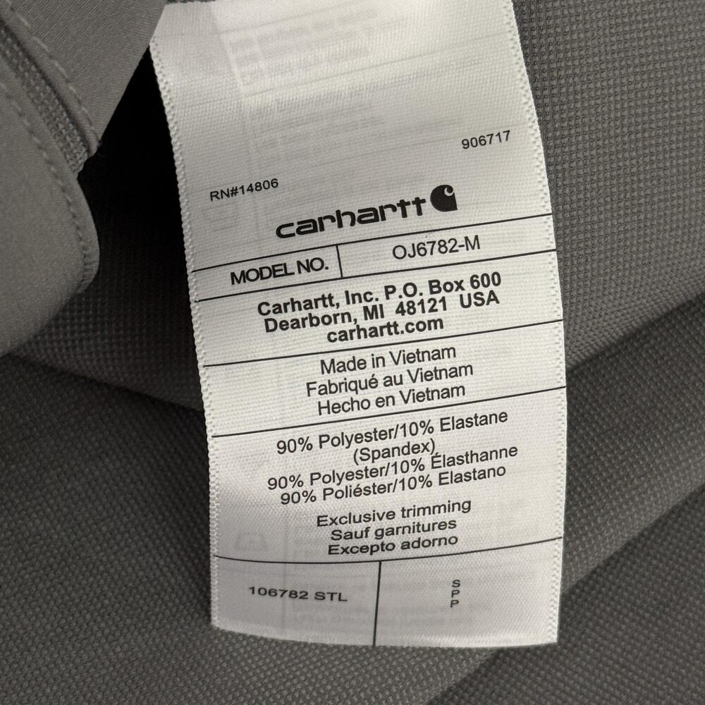 Carhartt Jacket Mens Small Force Sun Defender Relaxed Rugged Flex Zip Grey NEW - Picture 4 of 9